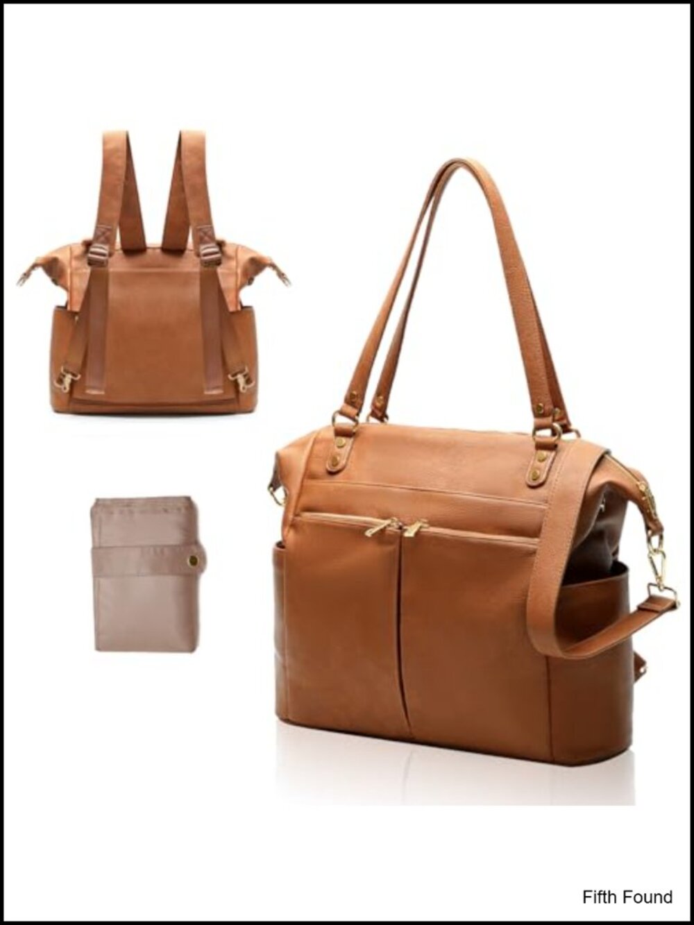 Vegan leather diaper bag backpack